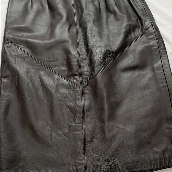 St. Gillian Brown Soft Leather Pencil Skirt Sz. 4 - Picture 2 of 6